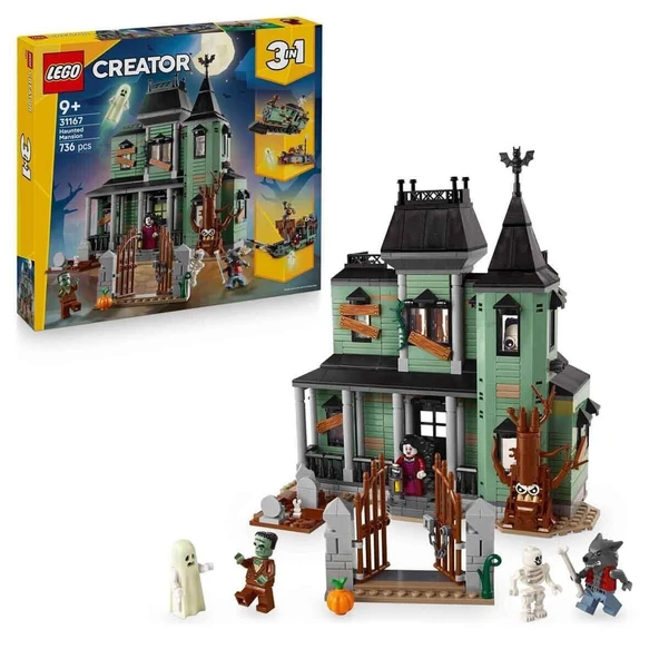 31167 Lego Creator 3in1 - Hayaletli Köşk 736 parça +9 yaş - Resim 2