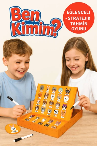 Ben Kimim? Eğitici 24 Karakterli Klasik Tahmin Oyunu – Yazı Tahtalı Strateji ve Zeka Seti ürün görseli 1