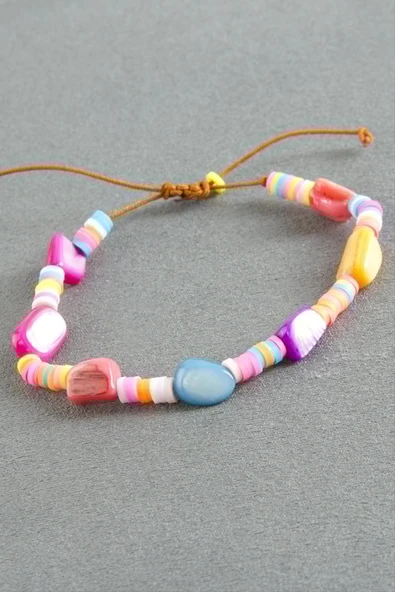 Kırık Doğaltaş Fimo Boncuk Bileklik - Resim 2