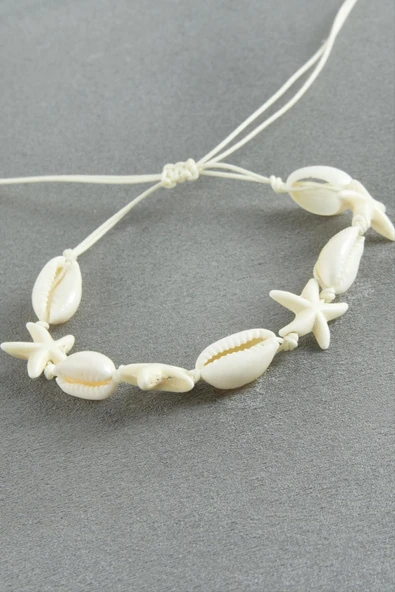 Deniz Yıldızı İstiridye Makrome İp Bileklik - Resim 2