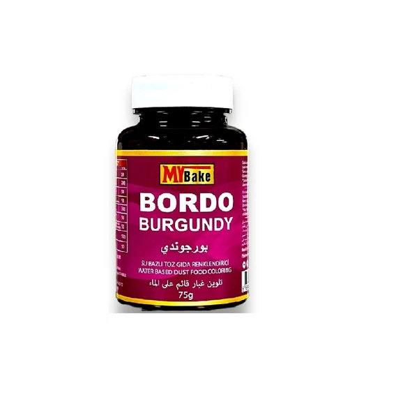 SU BAZLI TOZ  GIDA BOYASI MY BAKE 75 GR BORDO ürün görseli