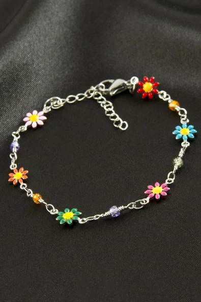 Papatya Mineli Çelik Bileklik - Resim 2