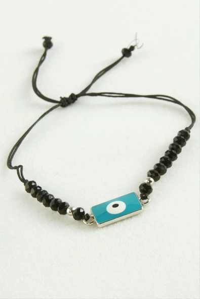 Nazar Dikdörtgen Kristal Bileklik - Resim 2