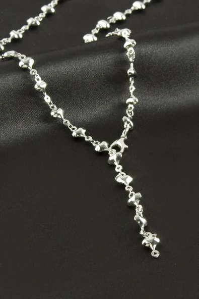 Kalp Metal Y Kolye - Resim 3