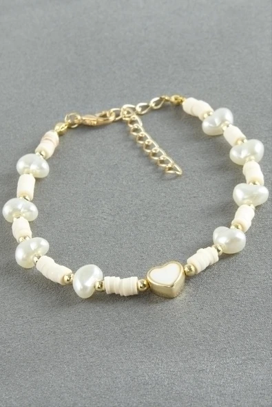 Kalp Fimo İnci Bileklik - Resim 4