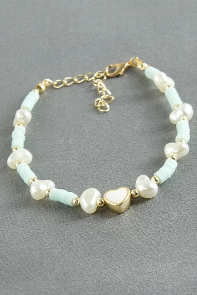 Kalp Fimo İnci Bileklik - Resim 2