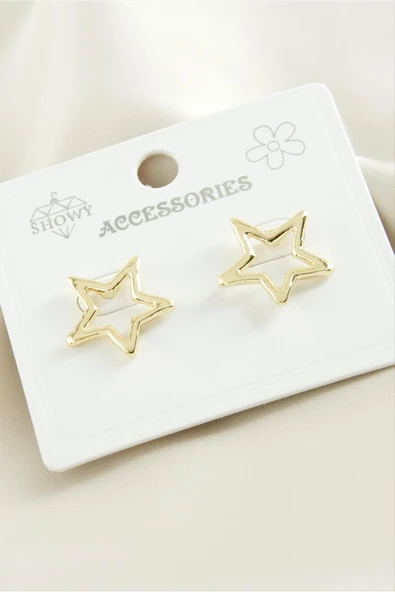 Yıldız Metal Küpe - Resim 2