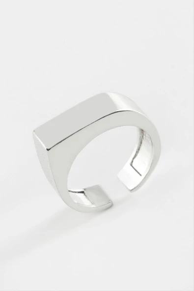 Dikdörtgen Metal Yüzük - Resim 3