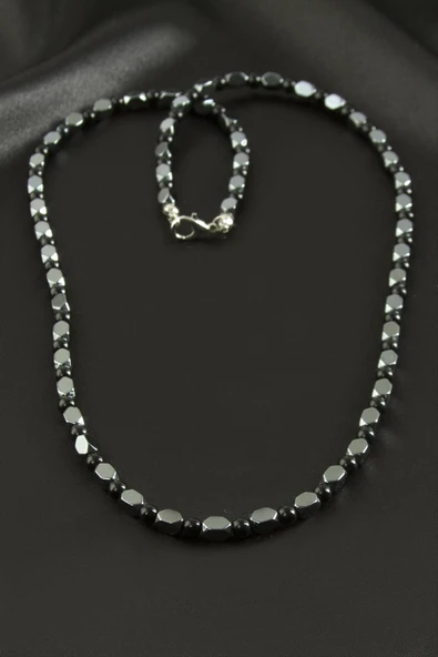 Erkek Bayan Hematit Taşlı Kolye ürün görseli