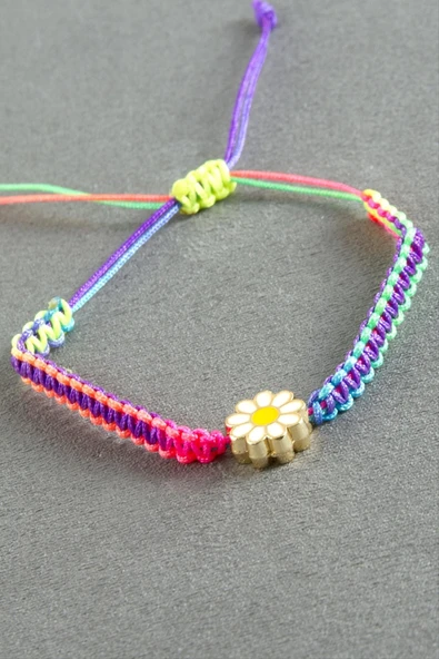 Papatya Makrome İp Bileklik - Resim 2