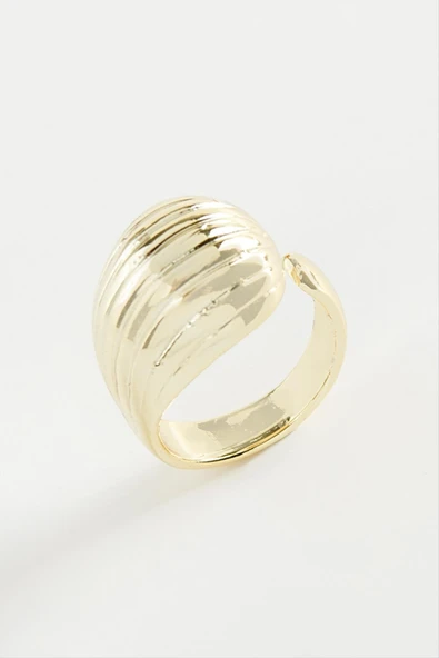 Çizgili Su Damlası Metal Yüzük - Resim 3