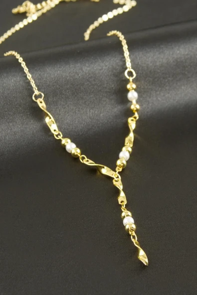 Burgulu İnci Y Kolye - Resim 2