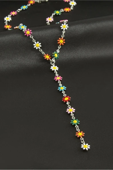 Papatya Mineli Çelik Y Kolye - Resim 2