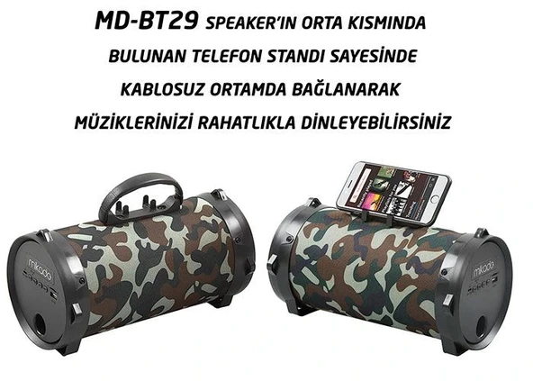 Mikado Md-bt29 5w  Bluetooth Tf+fm Kamuflaj - Resim 4