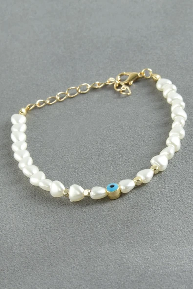 Kalp Nazar İnci Bileklik - Resim 2