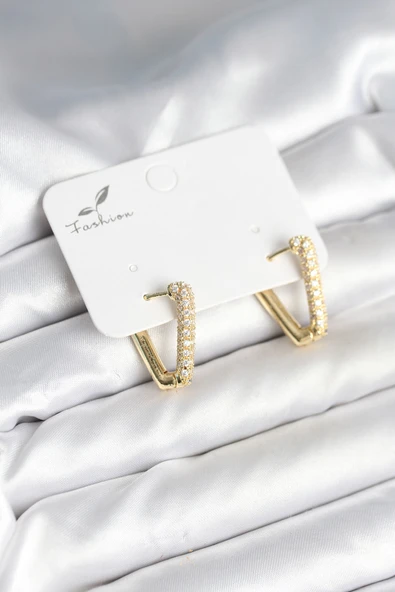 Üçgen Model Zirkon Taşlı Kadın Küpe - TJ-BKP11299 ürün görseli