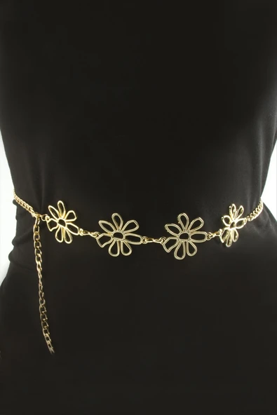 Çiçek Metal Zincir Kemer - Resim 2