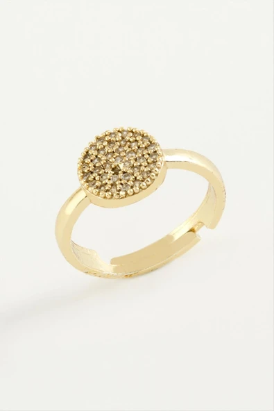 Yuvarlak Taşlı Metal Yüzük ürün görseli