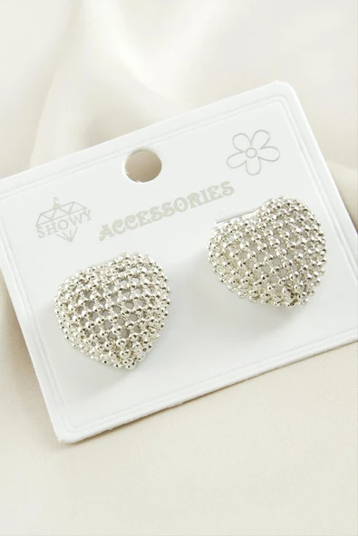 Kalp Metal Küpe - Resim 2