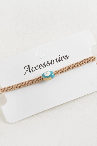 Oval Nazar Makrome Örgülü Bileklik - Resim 7