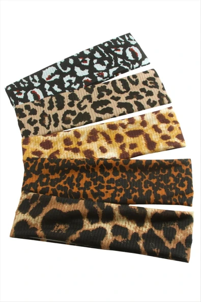 Leopar Desenli Saç Bandı 6 cm ürün görseli