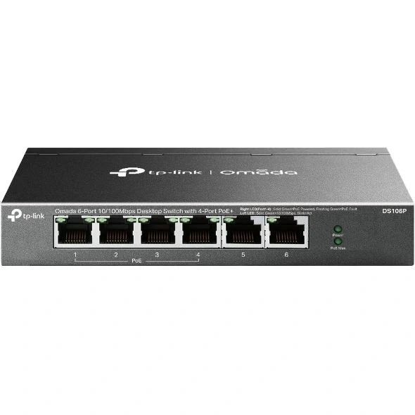Omada Rr Ds106p 67w 6fe Poe Switch,4p Poe,250m Poe ürün görseli