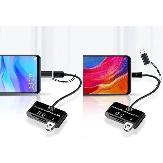 Daytona A5256 Tip-c=>3'lü Micro Usb+sd+msd Otg - Resim 3