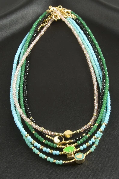 Karışık Kristal Kolye 1 Adet ürün görseli