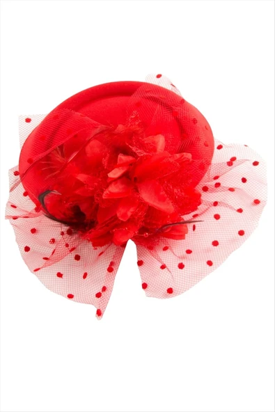 Çiçek Tüylü Dantelli Şapka Toka ürün görseli