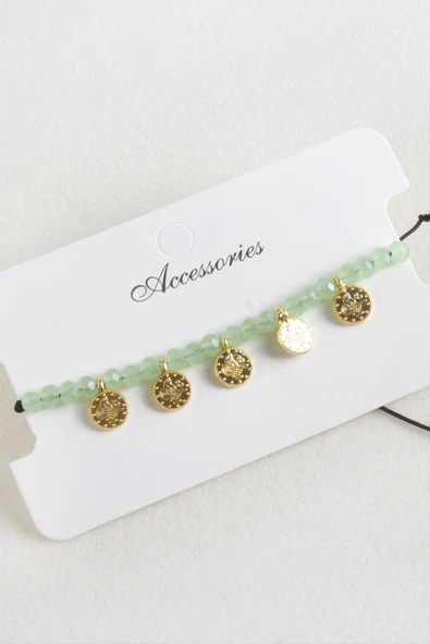 Para Kristal Makrome İp Bileklik - Resim 7