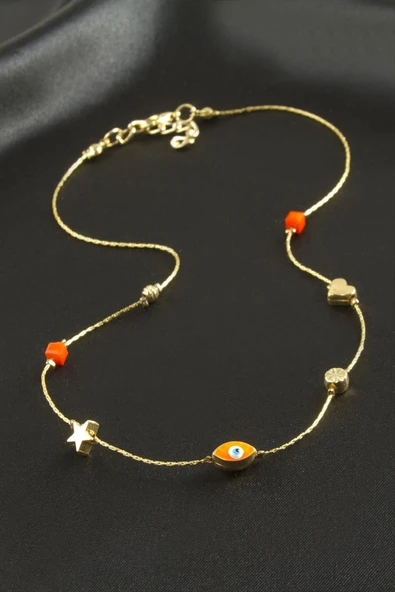 Nazar Mineli Zincir Şans Kolye ürün görseli