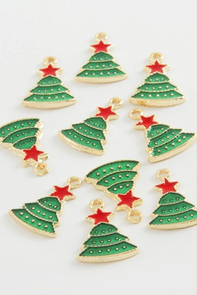 Yılbaşı Ağacı Eldiveni Mineli Kolye Ucu 1 Adet ürün görseli 1