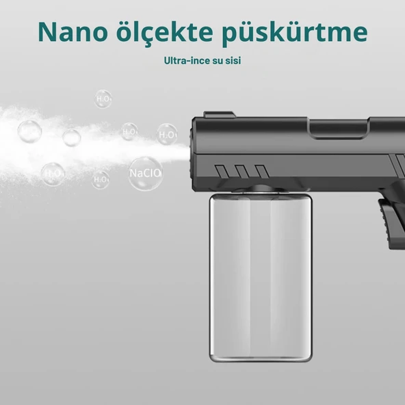 ShopyTech 280 ml Nano Mavi Işıklı Şarjlı Sprey Tabancası Kablosuz Atomizer İnce Sis & 1,1.5 m Menzil USB Şarjlı - Resim 9