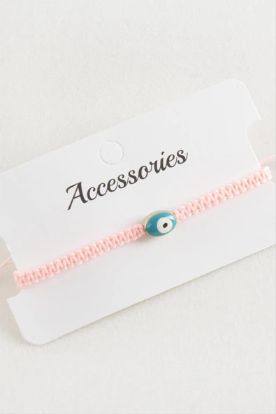 Oval Nazar Makrome Örgülü Bileklik - Resim 3