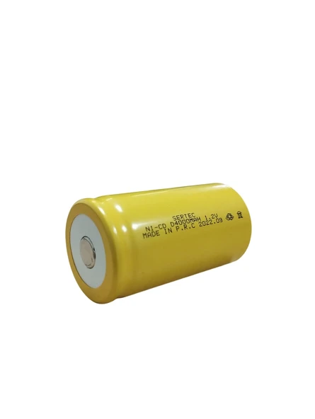 1.2V 4000 Mah - D Büyük Boy - Ni-CD Şarjlı Pil - (Başsız / Flat Head) - Resim 2