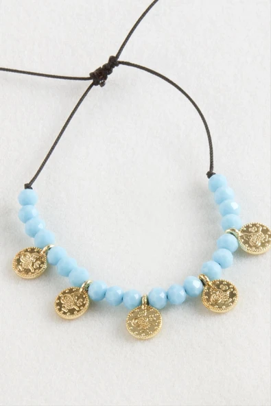 Para Kristal Makrome İp Bileklik - Resim 2