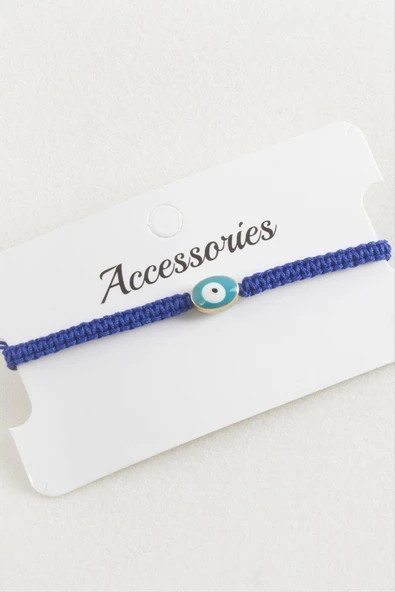 Oval Nazar Makrome Örgülü Bileklik - Resim 6