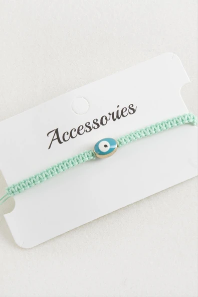 Oval Nazar Makrome Örgülü Bileklik - Resim 4