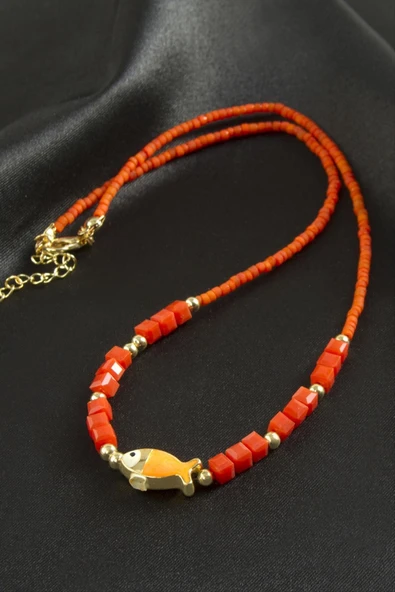 Karışık Figürlü Miyoki Boncuk Küp Kristal Kolye 1 Adet - Resim 4