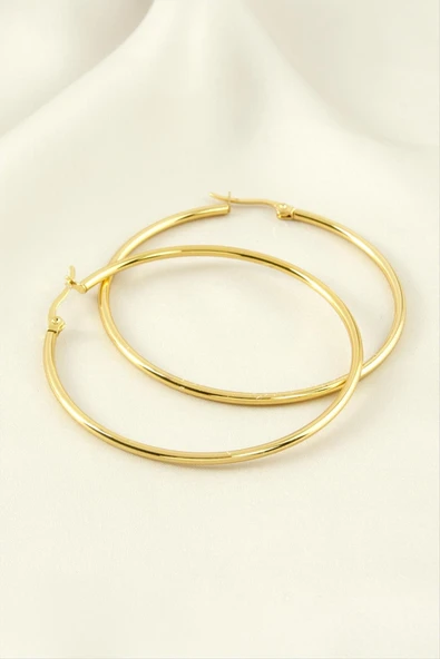 Halka Lüks Çelik Küpe 5,5 cm ürün görseli