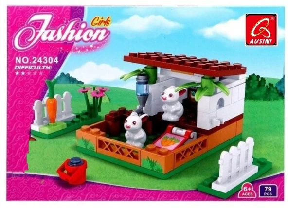Ausini  Parça Fashion Girls Tavşan Evi - Resim 2