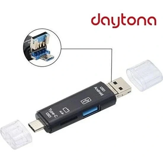 Daytona A5068 3'lü Otg Okuyucu.tip-c/micro Usb/usb ürün görseli