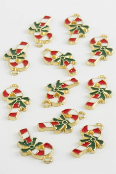 Yılbaşı Şekeri Mineli Kolye Ucu 1 Adet - Resim 3