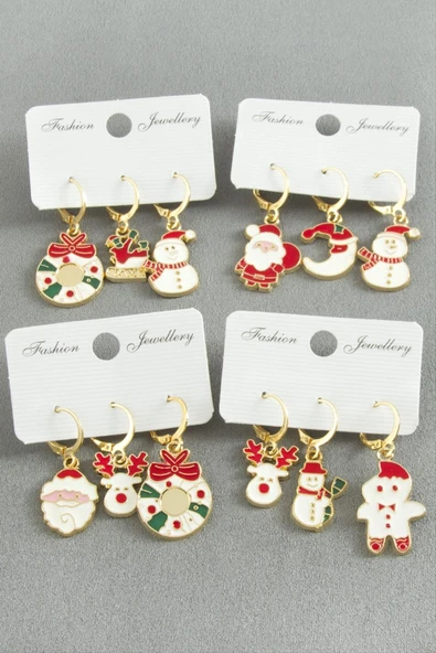 Yılbaşı Temalı Lüx Mineli Küpe - Resim 2