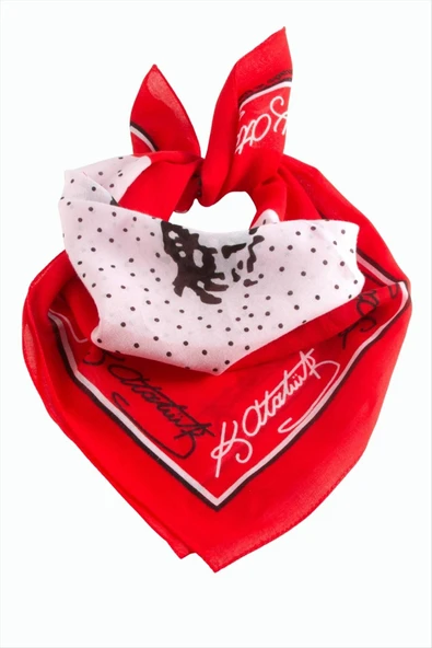 Atatürk İmzalı Desenli Bandana 50*50 ürün görseli