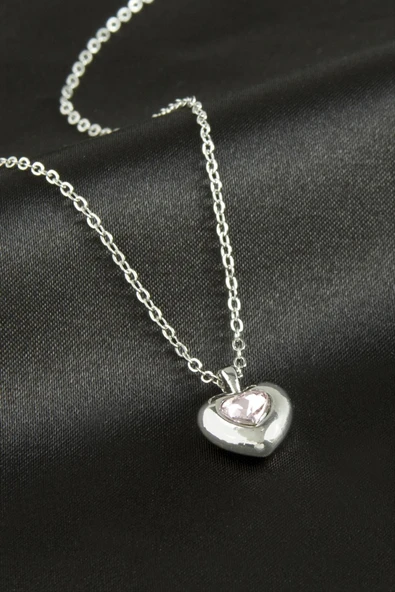 Kalp Taşlı Kolye - Resim 3