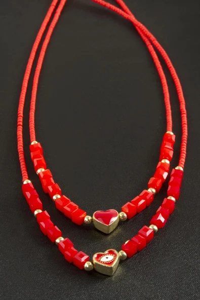 Karışık Figürlü Miyoki Boncuk Küp Kristal Kolye 1 Adet - Resim 3