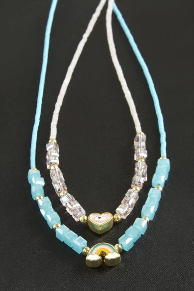 Karışık Figürlü Miyoki Boncuk Küp Kristal Kolye 1 Adet ürün görseli