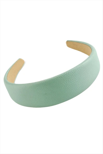 Çizgili Oval Deri Taç - Resim 5