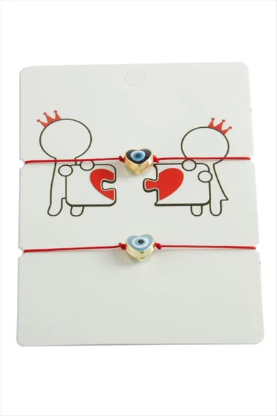 Kalp Nazar İp Bileklik 2 Adet - Resim 3